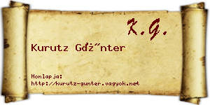 Kurutz Günter névjegykártya